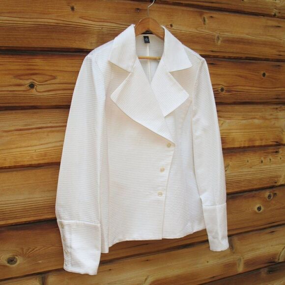 NWOT Cream Textured Wool Blend Jacket Shacket - Picture 1 of 8